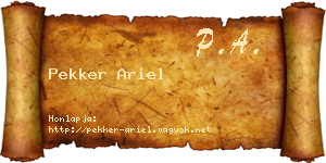 Pekker Ariel névjegykártya